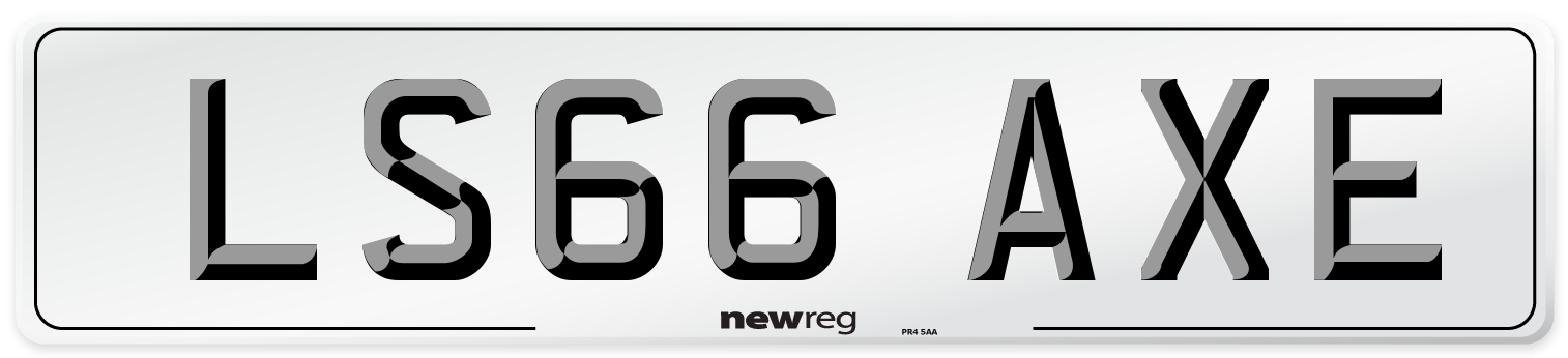 LS66 AXE Number Plate from New Reg